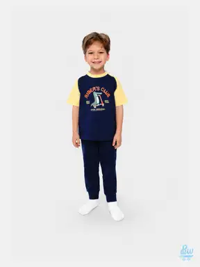 Junior Boys’ 2-Piece Cotton Summer Dinosaur Pajama Set – 20501
