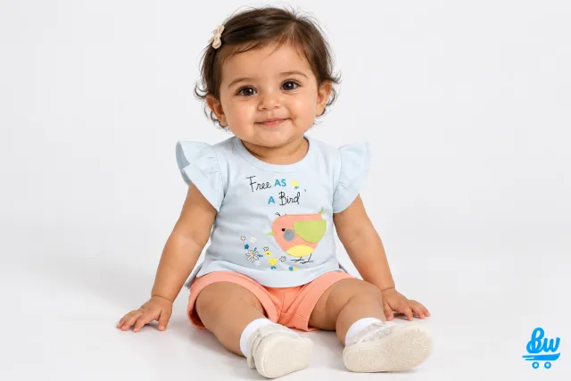 طقم Tia Kids بناتي بيبي صيفي قطن قطعتان - 281