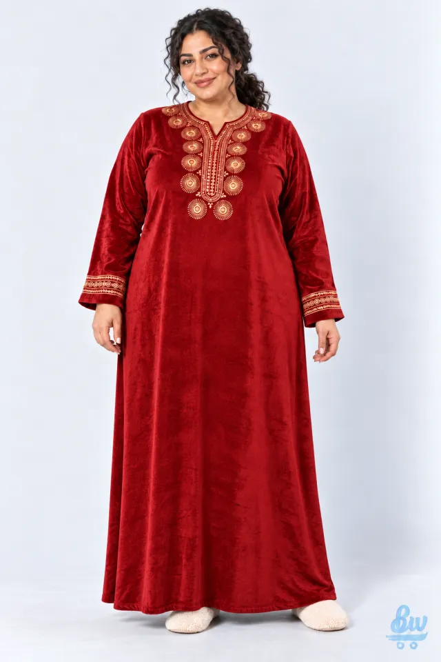 عباية بيتي COCO Home wear حريمي بيج سايز شتوي قطيفة - 901